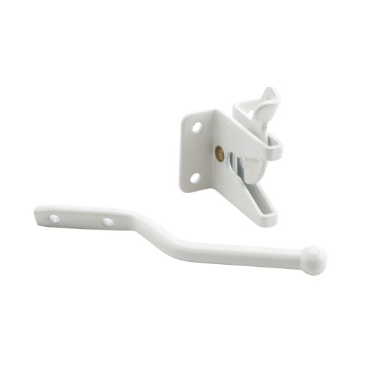 Nationwide One-Side Pad-Lockable Stainless Steel Gravity Latch with Stainless Steel Screws (White) - NW38204SSW 
