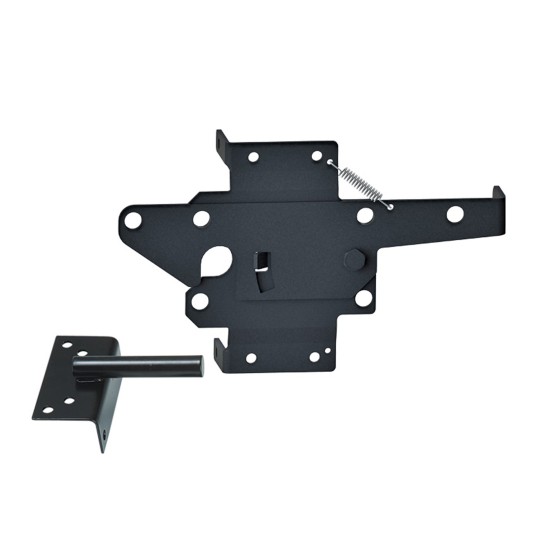 Nationwide Stainless Steel Single-Sided Lockable Gate Latch w/ Stainless Steel Screws - Black - NW38308NU-SSB