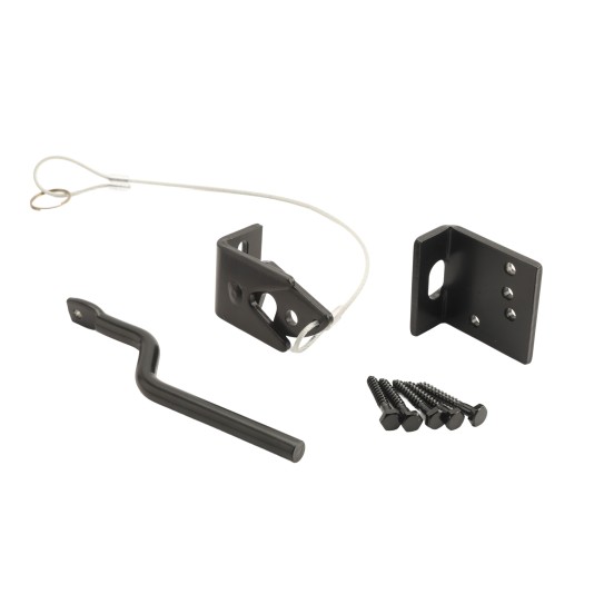 Nationwide Heavy-Duty Gravity Latch w/ Floating Bar & Stainless Pull Cable - Black - NW38340-CABLE