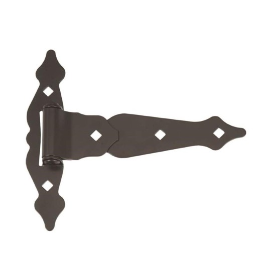 Nationwide 8" Ornamental T-Hinge w/ Bolt & Screws Pack - Black - NW38937MDQ