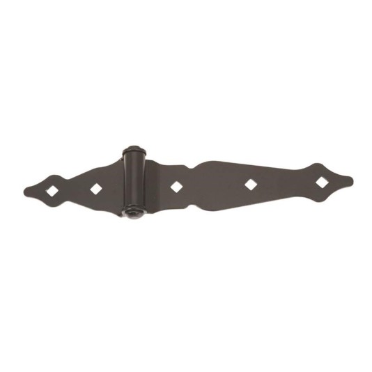 Nationwide 8" Unassembled Ornamental Half-Strap Hinge - Black - NW38938A