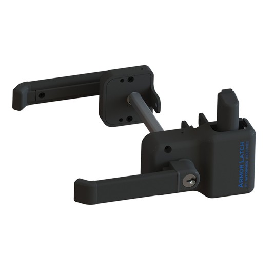 Nationwide ArmourLatch Reversible, Adjustable, 2 Sided Keyed-Alike Magnetic Lever Handle Latch for Metal Gates (Nylon) Flat Black