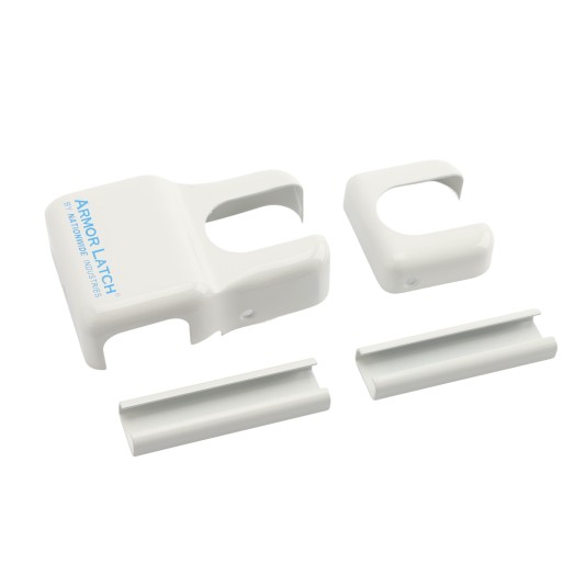 Nationwide ArmourLatch Metal Cover Plate for ArmorLatch Magnetic Lever Handle Latch (White)