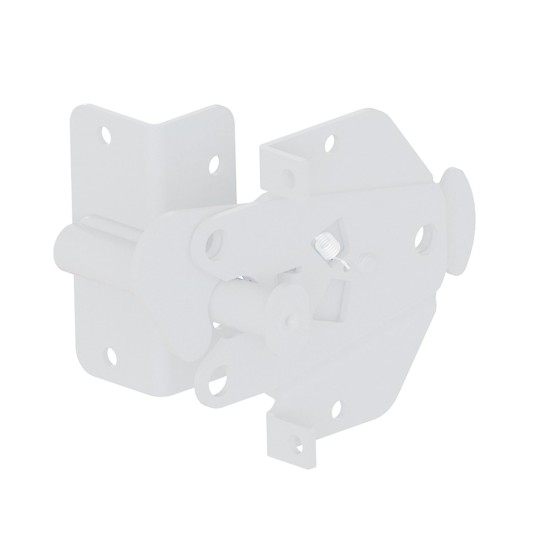Nationwide Hidden Spring Latch Stainless Steel w/ Self Drilling Screws - White - NW6283-SSWD