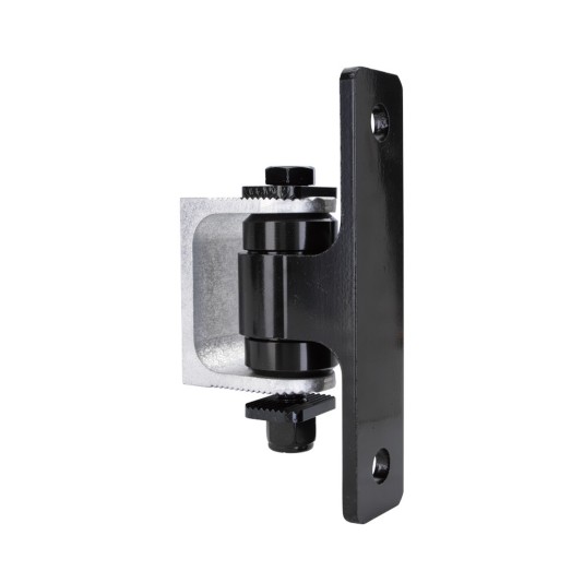 Nationwide Heavy-Duty Ball Bearing Gate Hinge - Black Aluminum Bolt-On Body & Unpainted Aluminum Weld-On Yoke