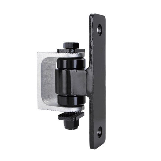 Nationwide Heavy-Duty Ball Bearing Gate Hinge - Black Steel Bolt-On Body & Unpainted Aluminum Weld-On Yoke 