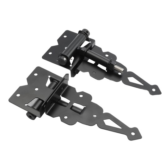 Nationwide Heavy Duty Stainless Steel Adjustable Self-Closing T-Hinge w/ Stainless Steel Screws - Black - NWSS-HDT-SC-BK