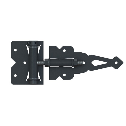Nationwide Heavy Duty Stainless Steel Adjustable Self-Closing T-Hinge w/ Stainless Steel Screws - Black - NWSS-HDT-SC-BK