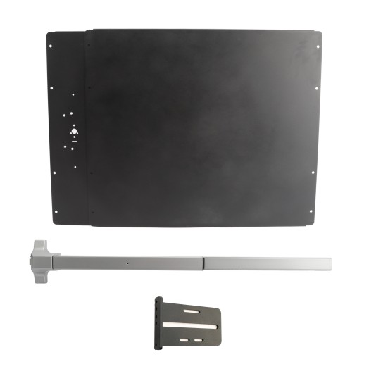 Lockey PS41BL Panic Shield Value Kit (Black) - Shield, Panic Bar, Strike Bracket (Panic Exit Hardware)