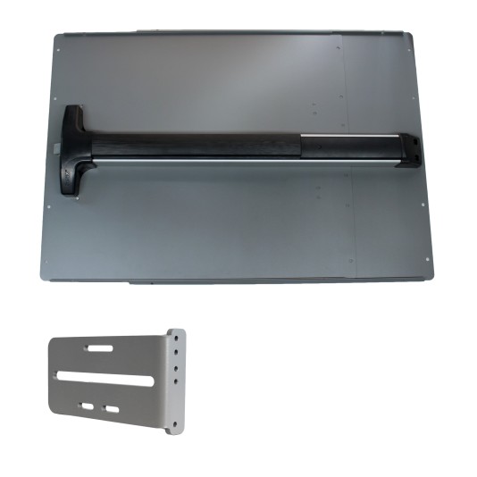 Lockey PS42B7 Panic Shield Value Kit (Black) - Shield, Black Panic Bar, Strike Bracket