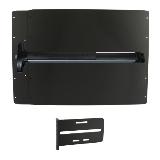Lockey PS42BL Panic Shield Value Kit (Black) - Shield, Panic Bar, Strike Bracket