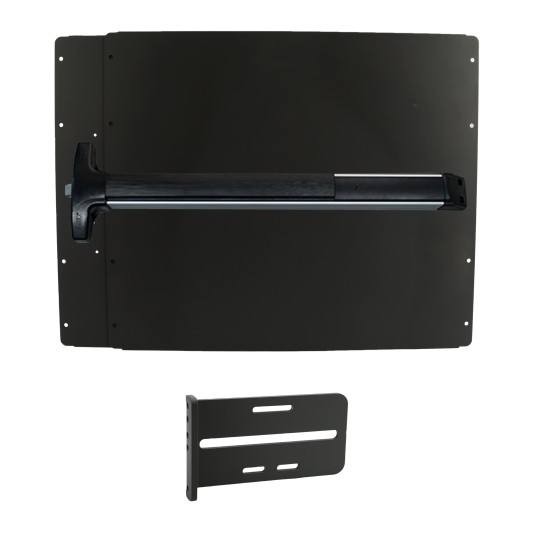 Lockey PS42BW Panic Shield Value Kit (Black) - Shield, Panic Bar, Strike Bracket