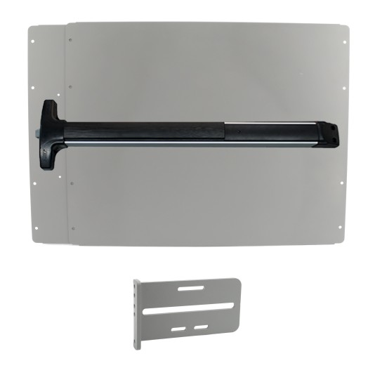 Lockey PS42SL Panic Shield Value Kit (Silver) - Shield, Panic Bar, Strike Bracket