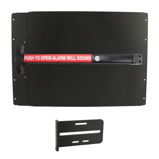 Lockey PS43BLW7 Panic Shield Value Kit (Black) - Shield, Black Panic Bar, Strike Bracket