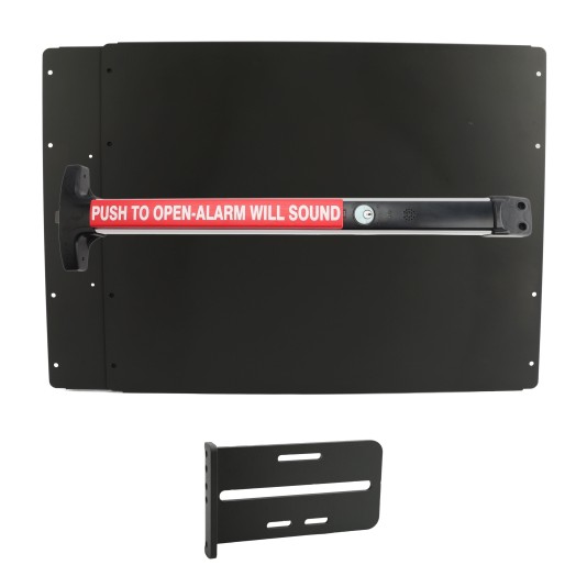 Lockey PS43B Panic Shield Value Kit (Black) - Shield, Panic Bar, Strike Bracket