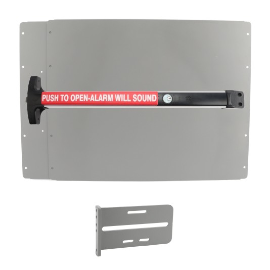 Lockey PS43SLW Panic Shield Value Kit (Silver) - Shield, Panic Bar, Strike Bracket
