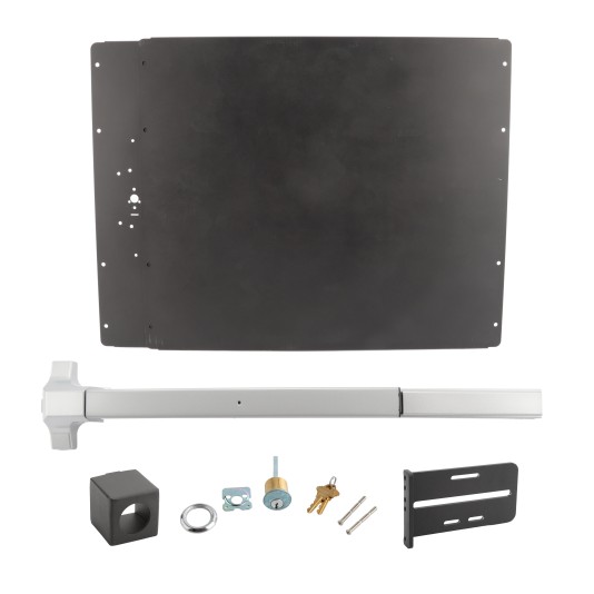 Lockey PS51B Panic Shield Safety Kit (Black) - Shield, Panic Bar, Strike Bracket, Key Box, Key Cylinder (Panic Exit Hardware)