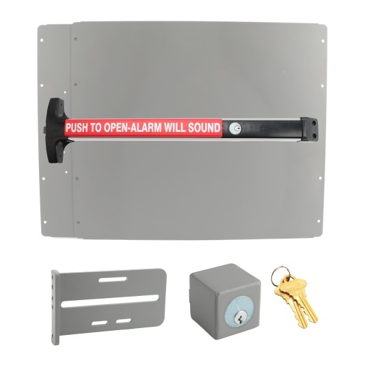 Lockey Panic Shield Safety Kit w/ Panic Bar - Choose Color & Detex V-40xEBxW Panic Bar Type