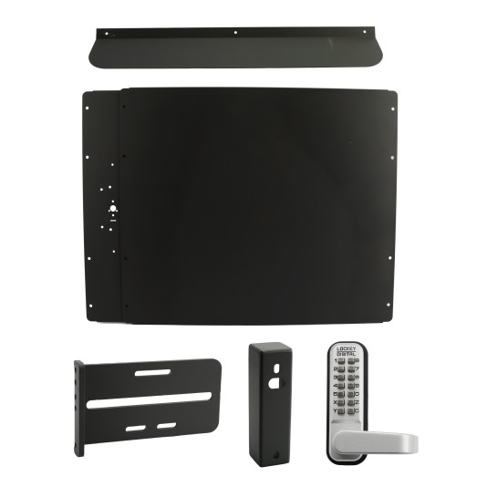Lockey PS60B Panic Shield Security Kit (Black) - Shield, Strike Bracket, Gate Box, Panic Trim, Max Guard