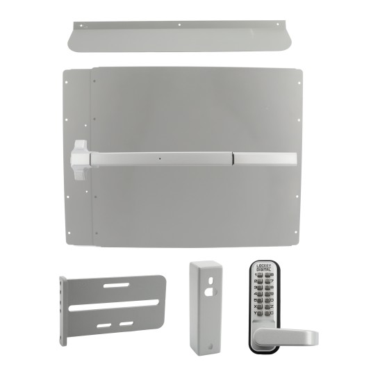 Lockey Panic Shield Security Kit w/ Panic Bar - Choose Color & PB11 Panic Bar Type
