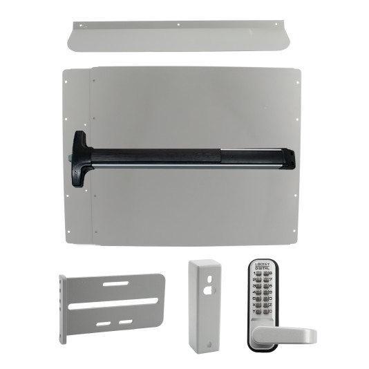 Lockey Panic Shield Security Kit w/ Panic Bar - Choose Color & Detex V-40 Panic Bar Type