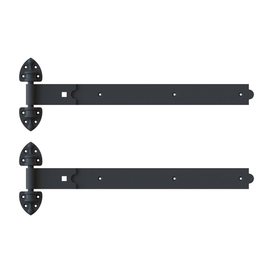 Nationwide 20" Pair of Rustic Powder Coated Strap Hinges - Black - RUSH220-BK