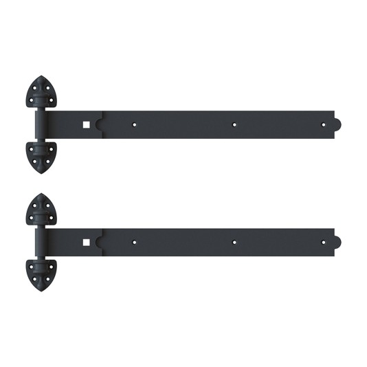 Nationwide 24" Pair of Rustic Powder Coated Strap Hinges - Black - RUSH224-BK