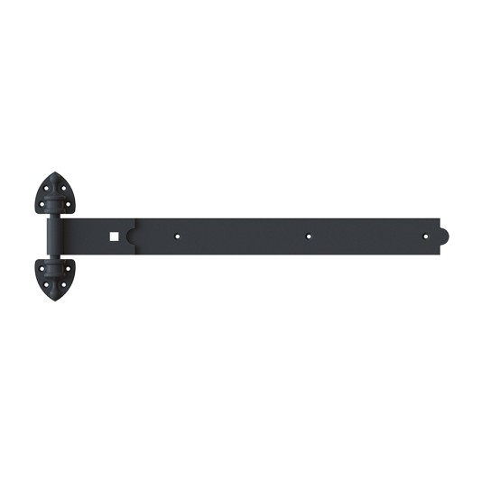 Nationwide 12" Pair of Rustic Powder Coated Strap Hinges - Black - RUSH112-BK
