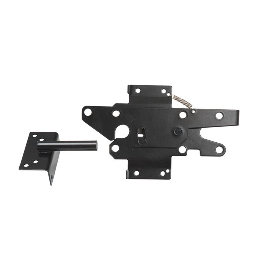 Nationwide 2" Black Aluminum Gate Latch with Extended Lock - SV38308NUA-BK