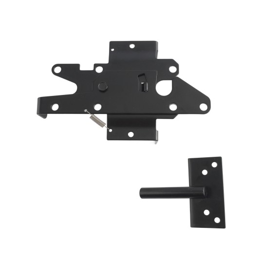 Nationwide 2" Black Aluminum Gate Latch with Extended Lock - SV38308NUA-BK