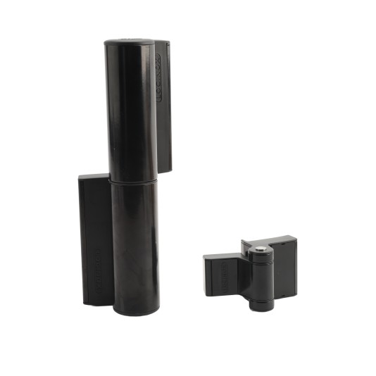 Locinox Tiger Hydraulic Gate Closer with Puma 180° Hinge (165lbs Capacity, RAL9005 Black) - TIGER-9005 (Default)