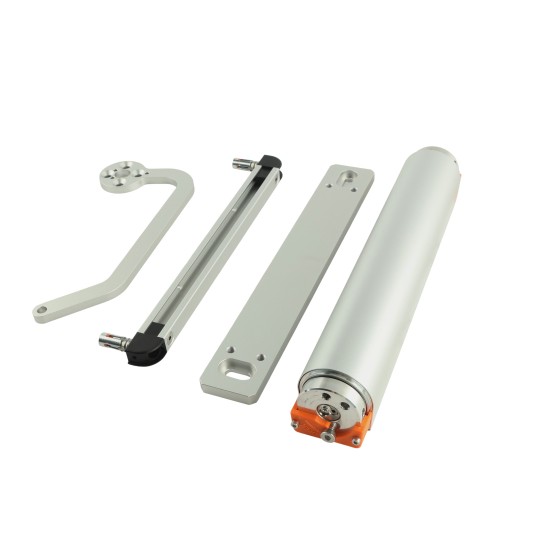 Locinox Verticlose-2 90° or 180° Hydraulic Gate Closer for Wall-Mounted Hinges (330lbs Capacity, Silver) - VERTICLOSE-2-WALL-SILV