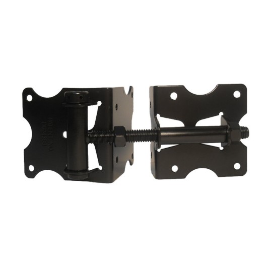 Nationwide 3.5" Square Narrow to Narrow U-Notch Multi-Adjustable Hinge w/ Self-Drilling Screws - Black - WI-6010-MA-SS