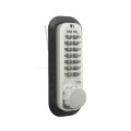 Lockey 2210KO Keyless Surface Mount Double Combination Deadbolt Lock with Key Override - Satin Chrome Marine Grade