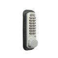 Lockey 2210KO Keyless Surface Mount Double Combination Deadbolt Lock with Key Override - Satin Chrome Marine Grade