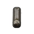 Lockey 2210KO Keyless Surface Mount Single Combination Deadbolt Lock with Keyed Alike Key Override - Antique Brass (Mechanical Locks)