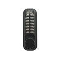 Lockey 2500 Mechanical Keyless Hook Bolt for Narrow Stile Doors - Jet Black Marine Grade