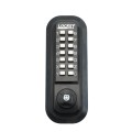 Lockey 2835 Mechanical Keyless Deadlocking Spring Latch Lever Lock with Passage Mode - Jet Black Marine Grade