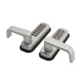 Lockey 2985 Keyless Double Combination Deadlocking Spring Latch Lock with Key Override for Sliding Doors - Satin Chrome Marine Grade
