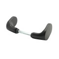 Locinox Handle Set with Rounded Corners in Anodized Aluminum Fixed/Rotating, High Version (RAL9005 Black) - 3006PAD-H-9005
