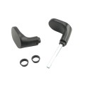 Locinox Handle Set with Rounded Corners in Anodized Aluminum Fixed/Rotating, High Version (RAL9005 Black) - 3006PAD-H-9005