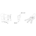 Symmetric 29/32" - 29/32" cylinder, keyed alike C