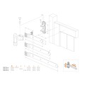 Hinge arm in hot-dip galvanised steel in RAL 9005 (2 pieces)

