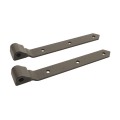 Locinox Hot-Dip Galvanized 180° Strap Hinge for Wood Gates (Black) (13 3/4") - 3DW-350-HDG-9005