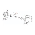 Security knob half handle with 2-3/8" follower