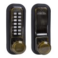 Lockey 2830 Series Mechanical Keyless Knob-Style Lock With Passage Function (Antique Brass, Single Combination) - 2830-AB-SC