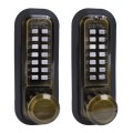 Lockey 2830DC Series Mechanical Keyless Knob-Style Double Combination Lock With Passage Function (Antique Brass, Double Combination) - 2830-AB-DC