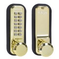 Lockey 2830 Series Mechanical Keyless Knob-Style Lock With Passage Function (Bright Brass, Single Combination) - 2830-BB-SC