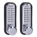 Lockey 2830DC Series Mechanical Keyless Knob-Style Double Combination Lock With Passage Function (Bright Chrome, Double Combination) - 2830-BC-DC