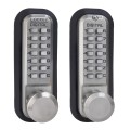 Lockey 2830DC Series Mechanical Keyless Knob-Style Double Combination Lock With Passage Function (Satin Nickel, Double Combination) - 2830-SN-DC